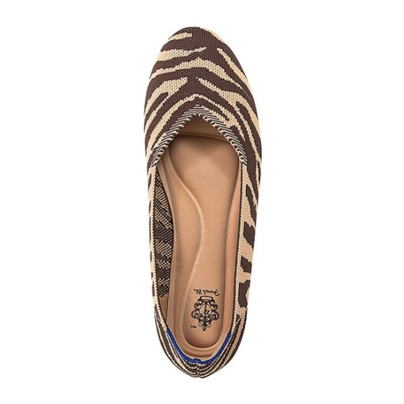 French Blu Brown Zebra Jungle Fever Ballet Flats Women’s Size 6 - Picture 3 of 5